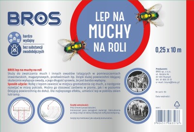 Bros lep na muchy w rolce 0,25 x 10m