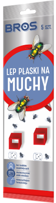 Bros lep płaski na muchy - 5 sztuk