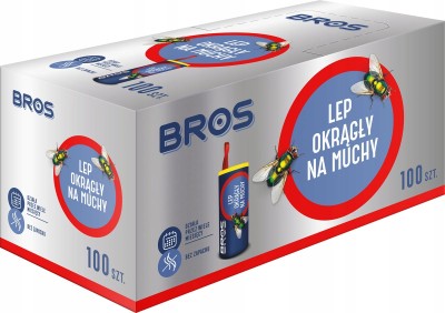 Bros lep okrągły na muchy - 100 sztuk
