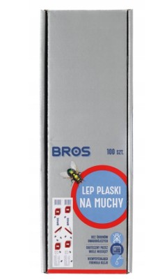 Bros lep płaski na muchy 100 sztuk