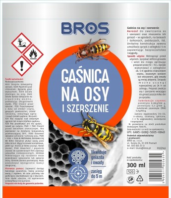 Bros Gaśnica preparat przeznaczony do zwalczania os i szerszeni spray 300ml