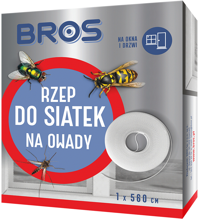 Bros rzep do siatek na okno 5,6m