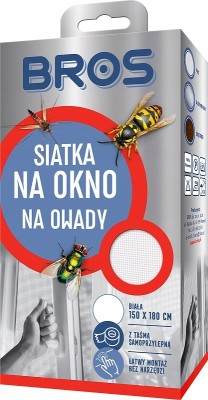 Bros Biała siatka na okno zabezpieczająca pomieszczenia przed owadami 150x180cm