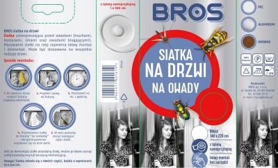 Bros Biała siatka na drzwi zabezpieczająca pomieszczenia przed owadami 140x220cm