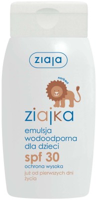 Ziajka, Emulsja do opalania wodoodporna dla dzieci SPF 30, 125ml