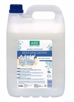 Abe, Bezzapachowe mydło w płynie, 5l