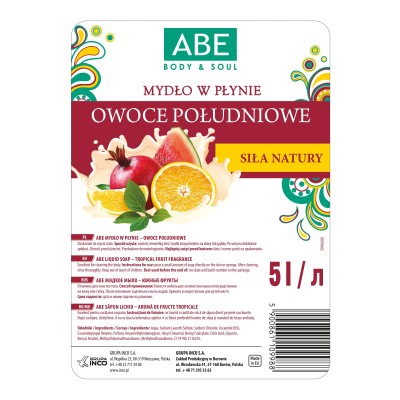 Abe, Owoce Południa, mydło w płynie, 5l
