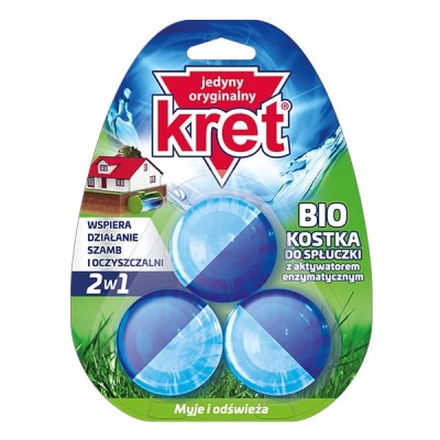 Kret WC Bio, kostka do spłuczki, 3x50g