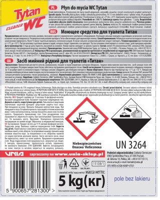 Tytan Max, żółty płyn czyszczący do toalet, 5kg