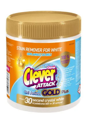 Clever Attack, odplamiacz tlenowy do białych tkanin, 750g