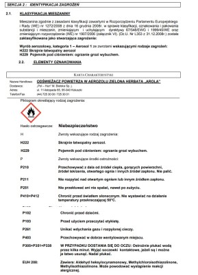 Arola, General Fresh, Zielona Herbata, odświeżacz powietrza, aerozol, 400ml