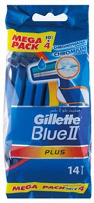 Gillette Blue II Plus, jednoczęściowa maszynka do golenia dla mężczyzn, 2 ostrza, 14 sztuk