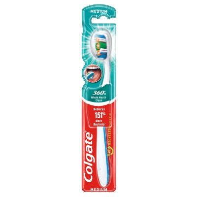 Colgate 360 Medium szczoteczka do zębów średnia 1 sztuka