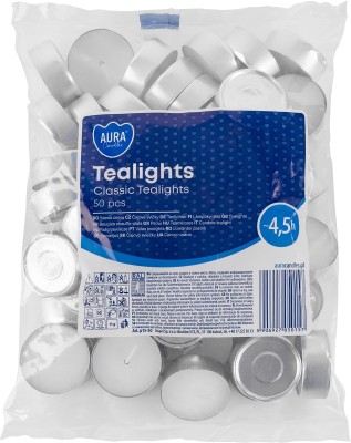 Bispol Aura Classic Tealights p15-50 podgrzewacze bezzapachowe 4h palenia 50 sztuk