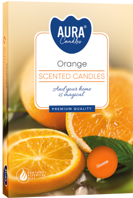 PODGRZEWACZE świeczki zapachowe Bispol p15-63 Aura - POMARAŃCZA - 6 sztuk