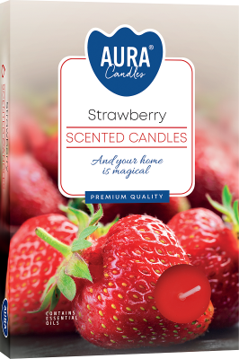 PODGRZEWACZE świeczki zapachowe Bispol p15-73 Aura - TRUSKAWKA - 6 sztuk