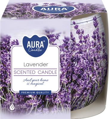 Bispol Aura sn71s-09 LAWENDA świeca zapachowa w szkle z wzorem - 20h