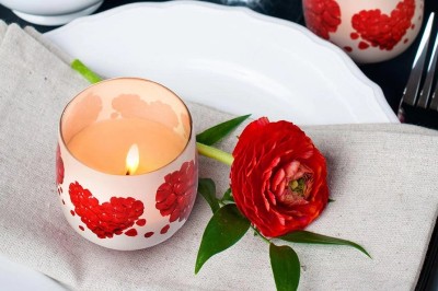 Bispol Aura sn71s-05 LOVE świeca zapachowa w szkle z wzorem - 20h