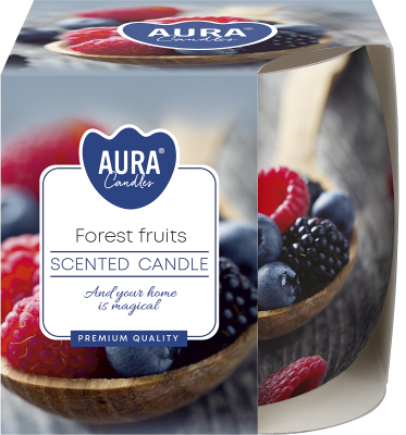 Bispol Aura sn71s-08 OWOCE LEŚNE świeca zapachowa w szkle z wzorem - 20h