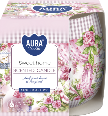 Bispol Aura sn71s-11 SWEET HOME świeca zapachowa w szkle z wzorem - 20h
