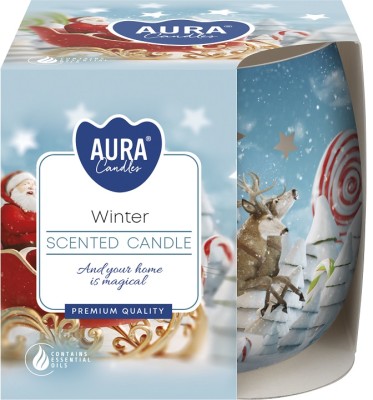 Bispol Aura sn71s-01 ZIMA świeca zapachowa w szkle z wzorem - 20h