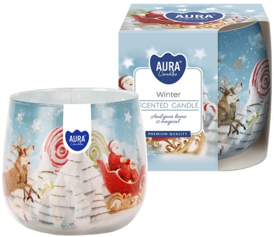 Bispol Aura sn71s-01 ZIMA świeca zapachowa w szkle z wzorem - 20h