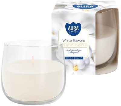 Bispol Aura sn71-179 BIAŁE KWIATY świeca zapachowa w szkle - 24h