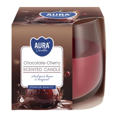 Bispol, świeca zapachowa w szkle, czekolada i wiśnia, 1 sztuka