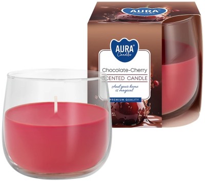 Bispol Aura sn71-104 CZEKOLADA - WIŚNIA świeca zapachowa w szkle - 24h