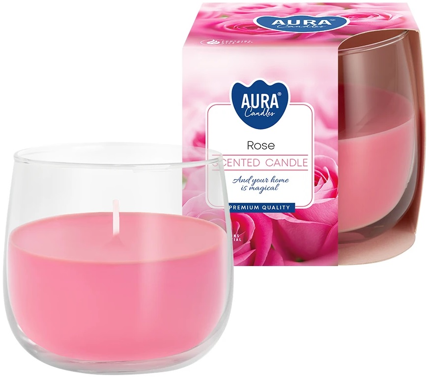 Bispol Aura sn71-78 RÓŻA świeca zapachowa w szkle - 24h