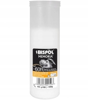 Bispol Memoria p160 wkłady parafinowe do zniczy 60 godzin palenia 30 sztuk