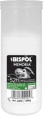 Bispol Memoria p200 wkłady parafinowe do zniczy 52 godziny palenia 20 sztuk