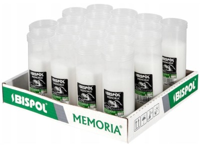 Bispol Memoria p200 wkłady parafinowe do zniczy 52 godziny palenia 20 sztuk