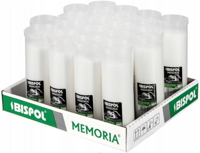 Bispol Memoria p280 wkłady parafinowe do zniczy 75 godzin palenia 20 sztuk