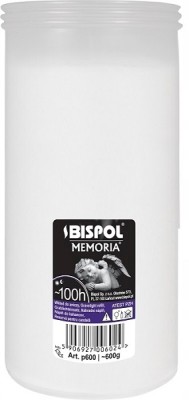 Bispol Memoria p600 wkłady parafinowe do zniczy 100 godzin palenia 10 sztuk
