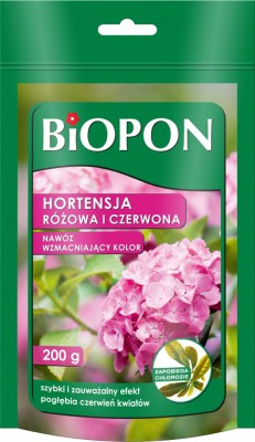 Biopon, nawóz granulowany do hortensji różowej i czerwonej, 200g