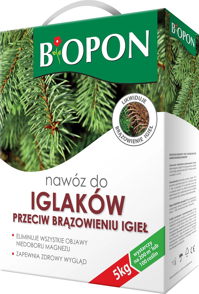 Bopon nawóz granulowany do iglaków przeciw brązowieniu igieł BiOPON 5kg