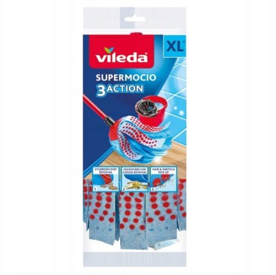 Vileda, Supermocio 3 Action Velour XL, mop paskowy, zapas
