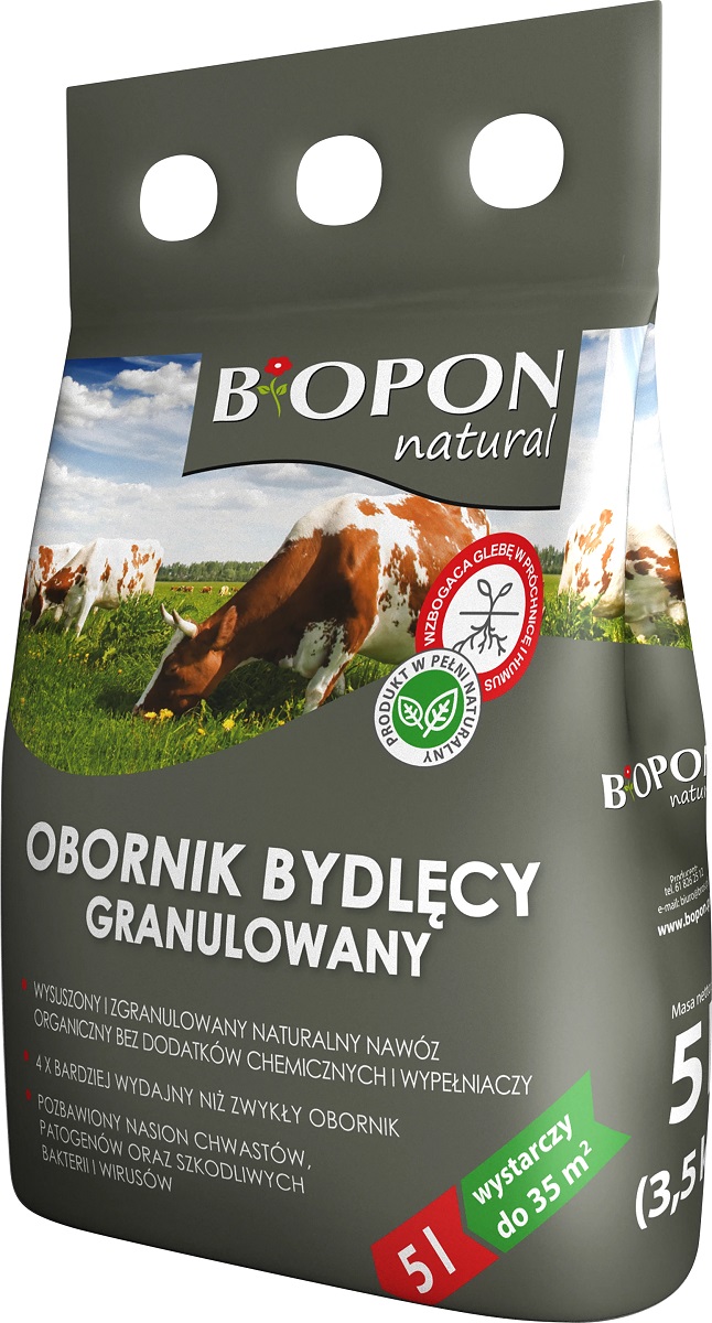 Bopon Natural Bydlęcy obornik granulowany BiOPON 5L