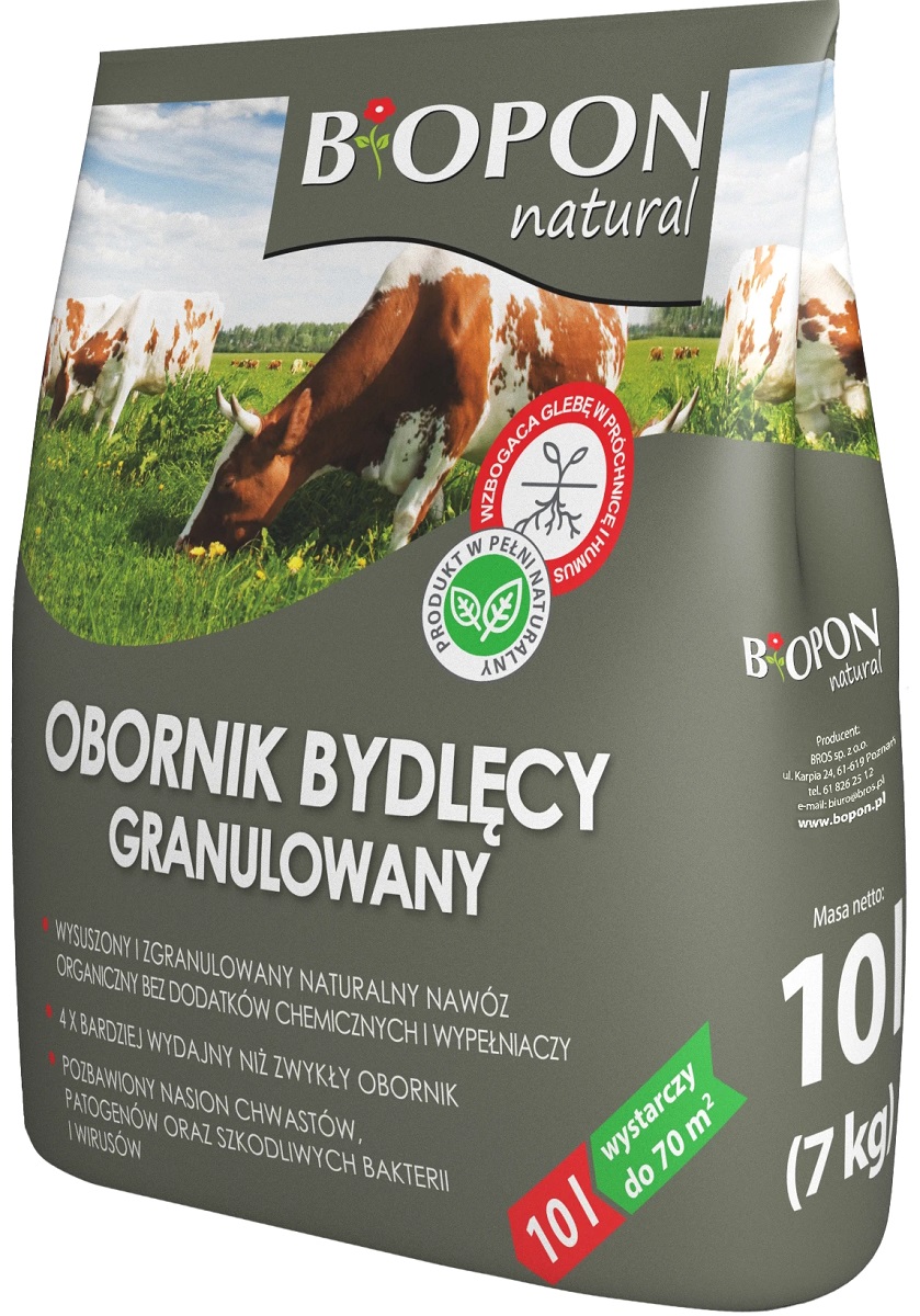 Bopon Natural Bydlęcy obornik granulowany BiOPON 10L