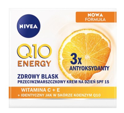 Nivea Visage, Q10 plus C, Odmłodzona + Pełna enrgii cera, przeciwzmarszczkowy krem na dzień, SPF 15, 50ml