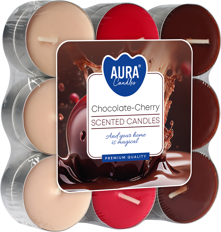 Bispol p15-18-104 Aura CZEKOLADA - WIŚNIA podgrzewacze zapachowe - 18 sztuk