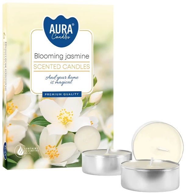 PODGRZEWACZE świeczki zapachowe Bispol p15-169 Aura KWITNĄCY JAŚMIN - 6 sztuk