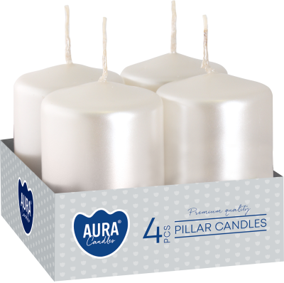Bispol Aura sw40/60-190 Biała Perła świece wotywne - 4 sztuki