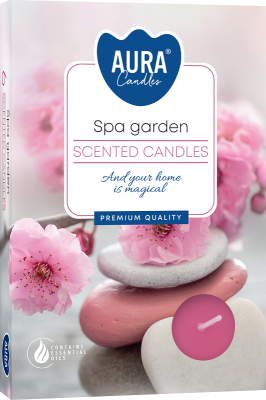PODGRZEWACZE świeczki zapachowe Bispol p15-254 Aura OGRÓD SPA - 6 sztuk