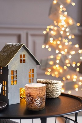 Bispol Aura sn72s-07 ŚWIĄTECZNY PREZENT świeca zapachowa w prostym szkle z wzorem - 22h