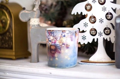 Bispol Aura sn72s-01 ŚWIĄTECZNY CZAS świeca zapachowa w prostym szkle z wzorem - 22h