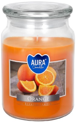 Bispol Aura snd99-63 Pomarańcza duża świeca zapachowa w słoju z wieczkiem 100h