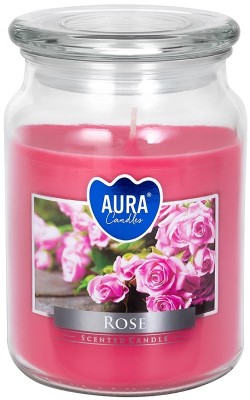 Bispol Aura snd99-78 Róża duża świeca zapachowa w słoju z wieczkiem 100h
