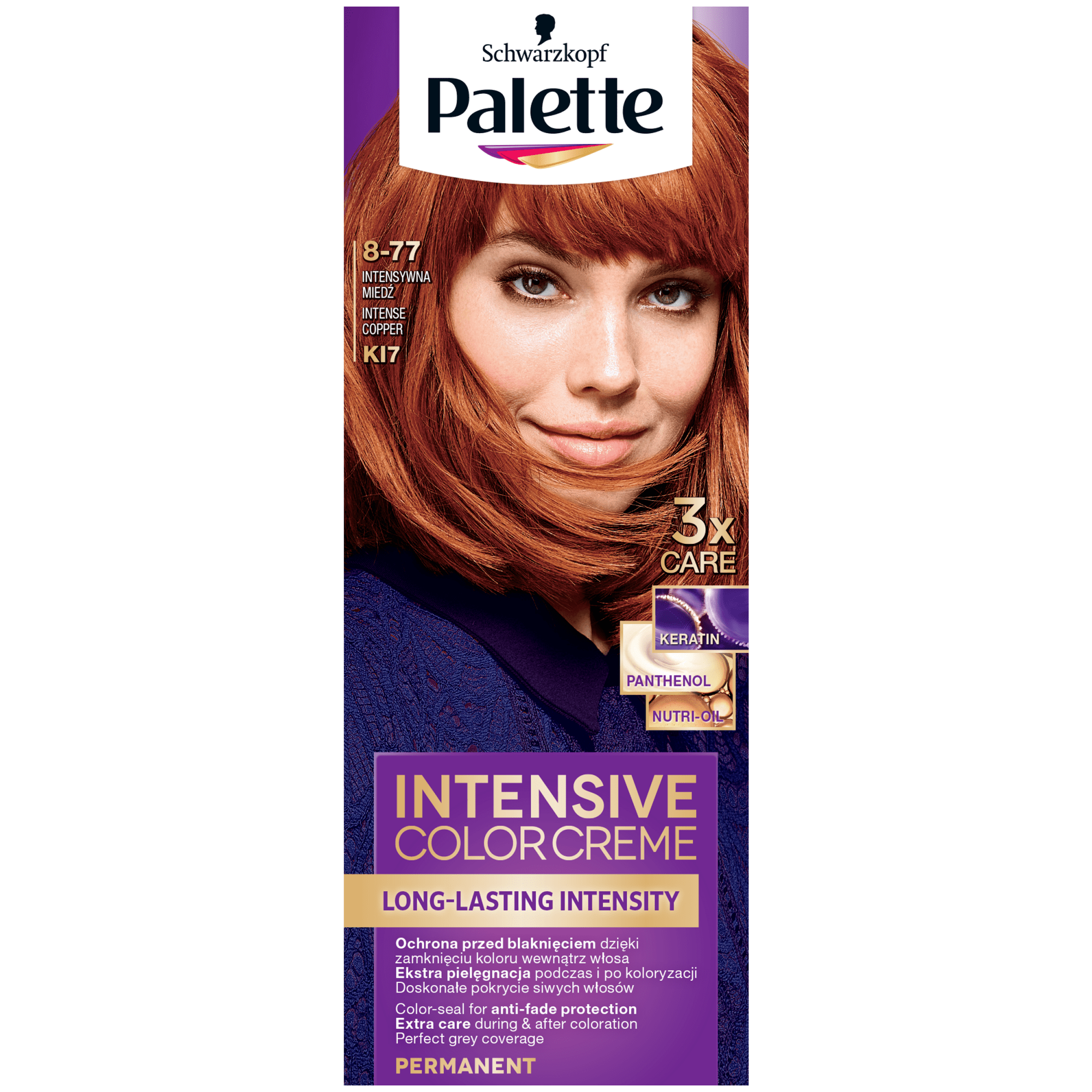 Palette, Intensive Color Creme, farba do włosów, KI-7 Intensywna Miedź